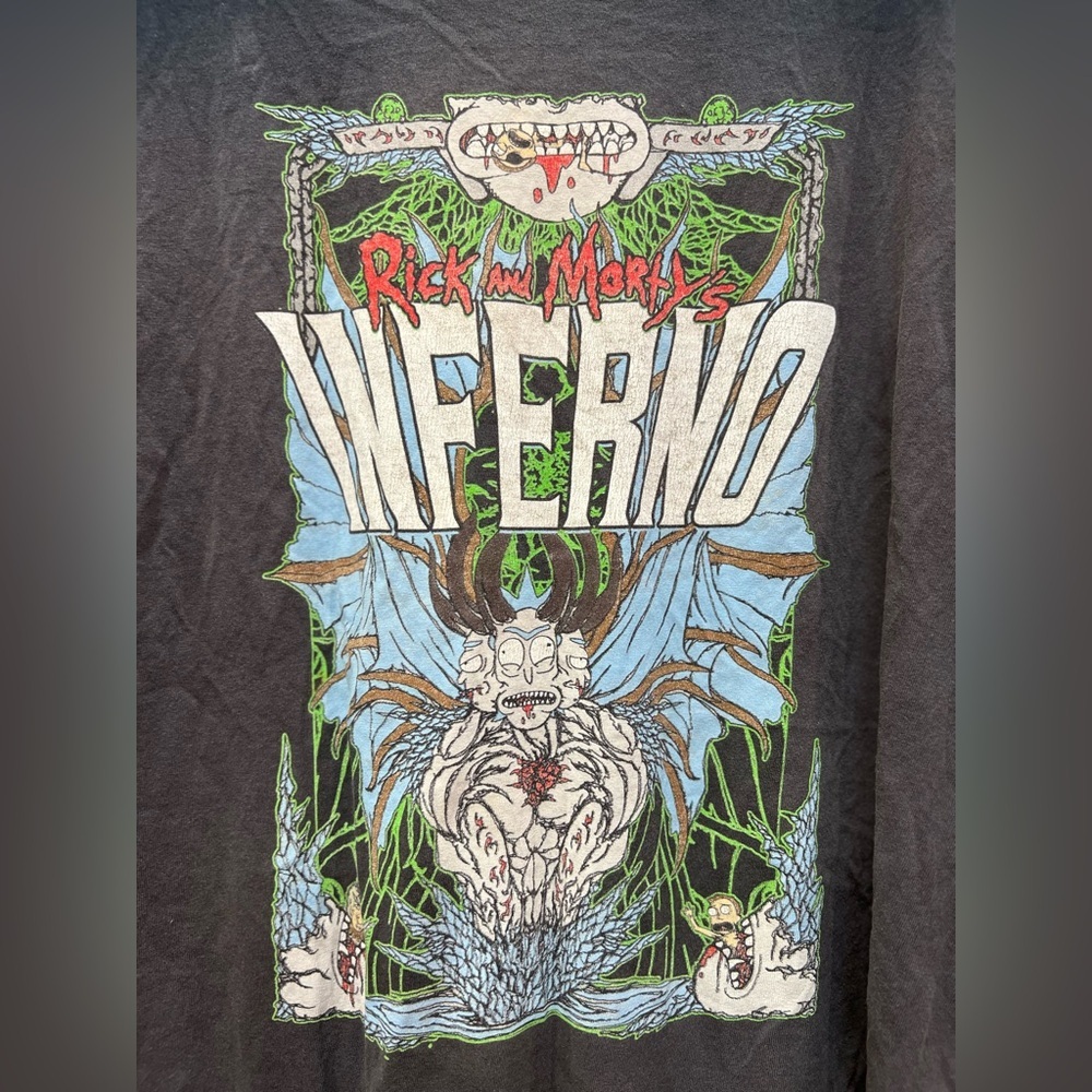 Rick and Morty Inferno Graphic Tee Shirt Size XL